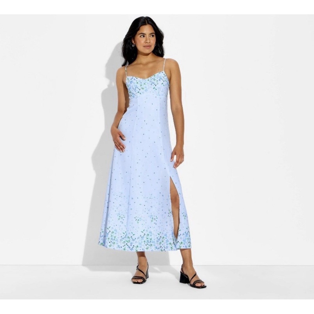 Women's Maxi Slip Dress - Wild Fable™ Blue Floral XL
